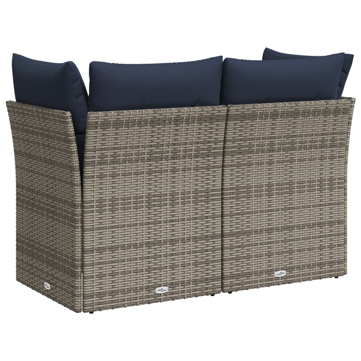 Havemøbelsofa med pude Grå 124 x 62 x 69 cm Poly rattan