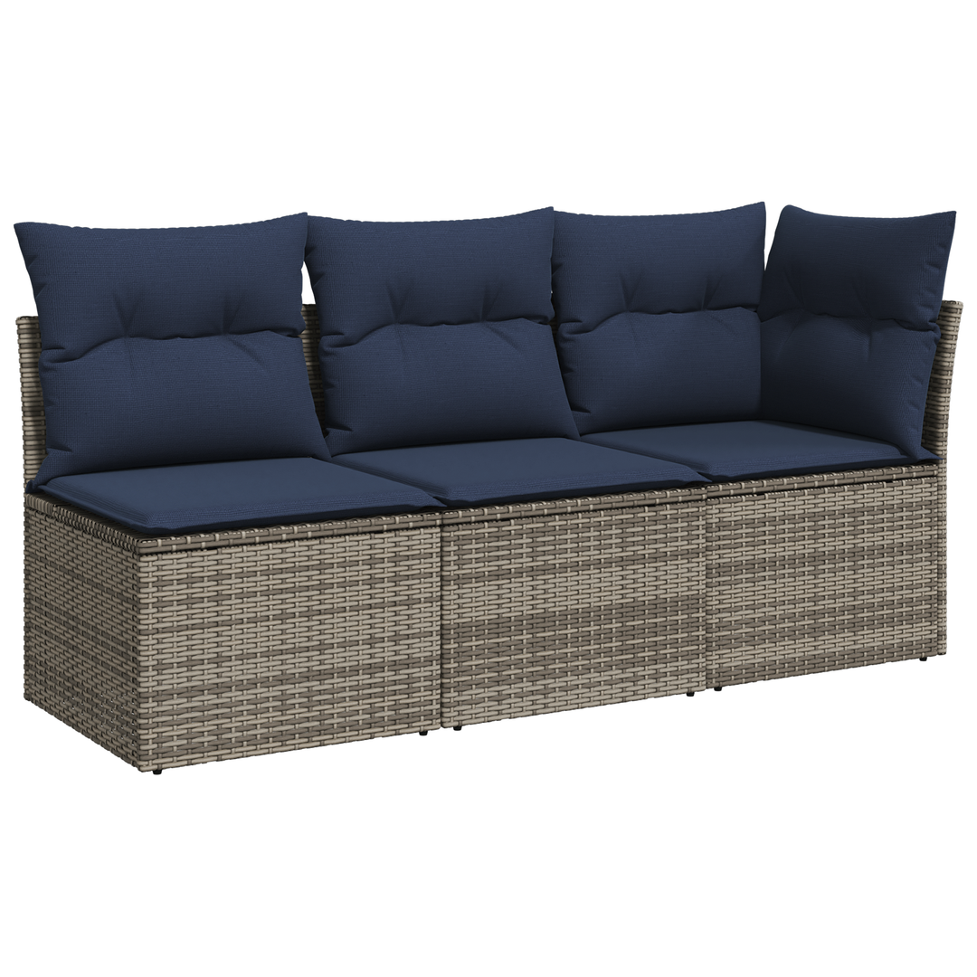 Havemøbelsofa med pude Grå 172 x 62 x 69 cm Poly rattan