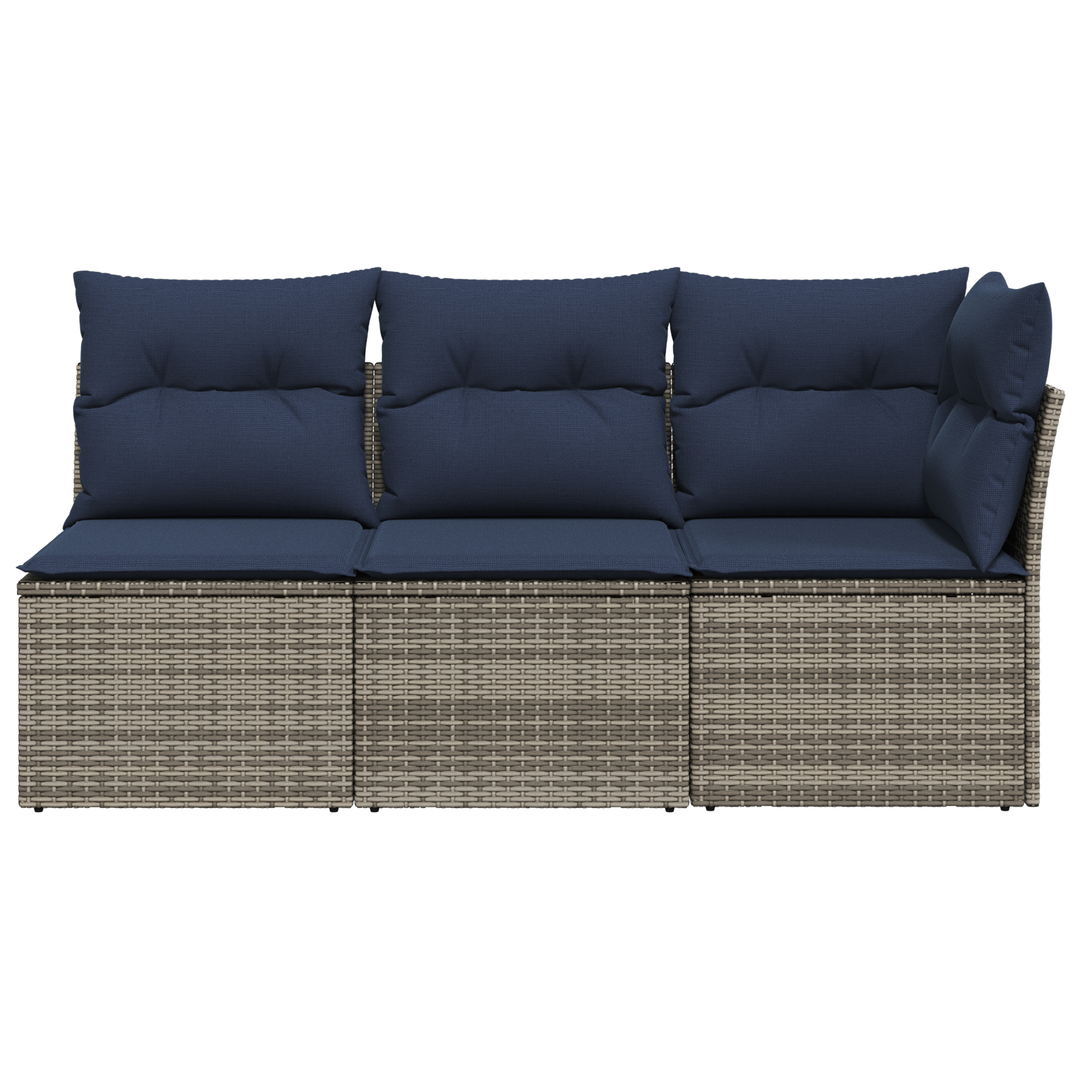 Havemøbelsofa med pude Grå 172 x 62 x 69 cm Poly rattan