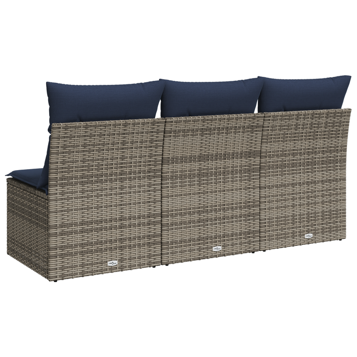 Havemøbelsofa med pude Grå 165 x 62 x 69 cm Poly rattan