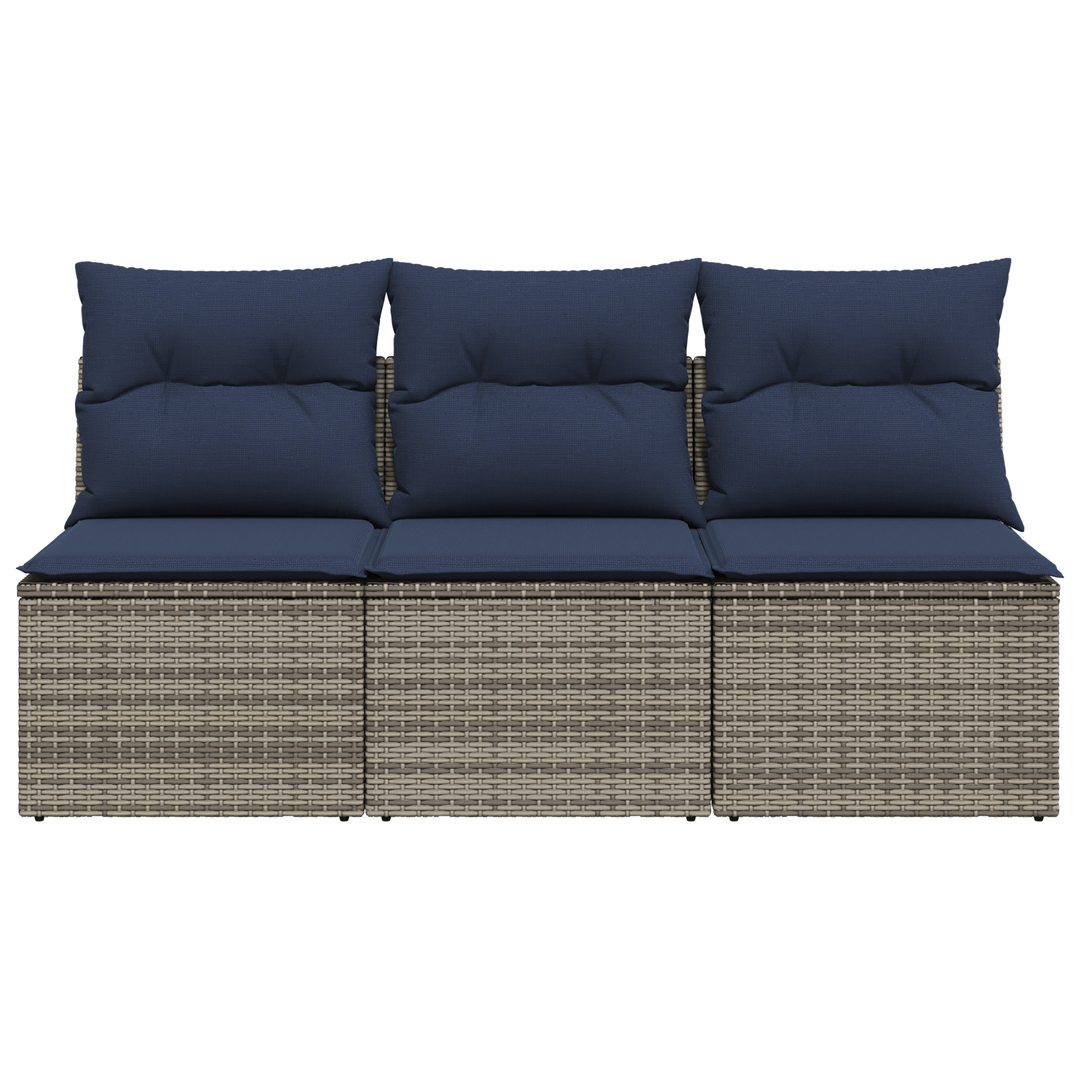 Havemøbelsofa med pude Grå 165 x 62 x 69 cm Poly rattan