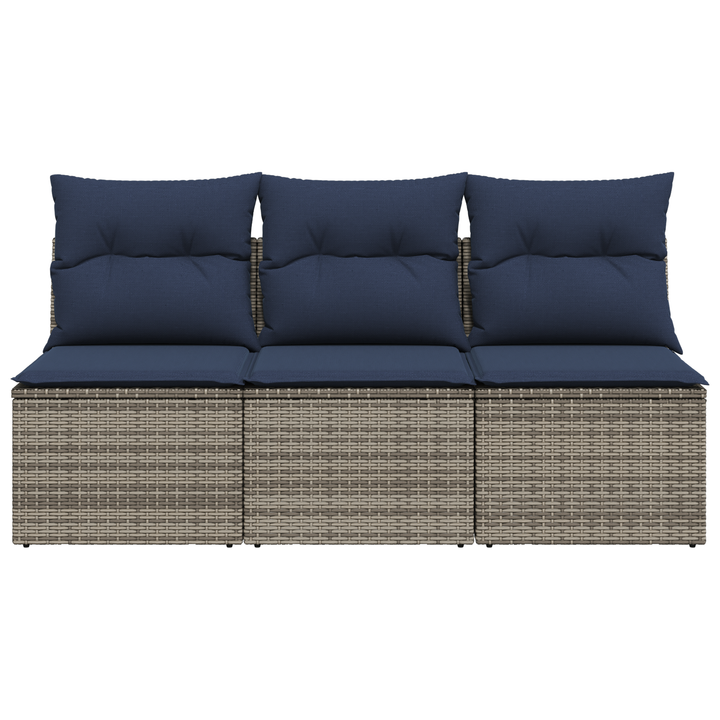 Havemøbelsofa med pude Grå 165 x 62 x 69 cm Poly rattan