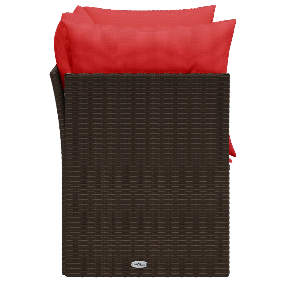 havesofa med hynder 2-personers brun polyrattan