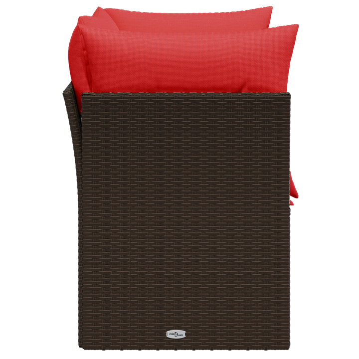 havesofa med hynder 2-personers brun polyrattan