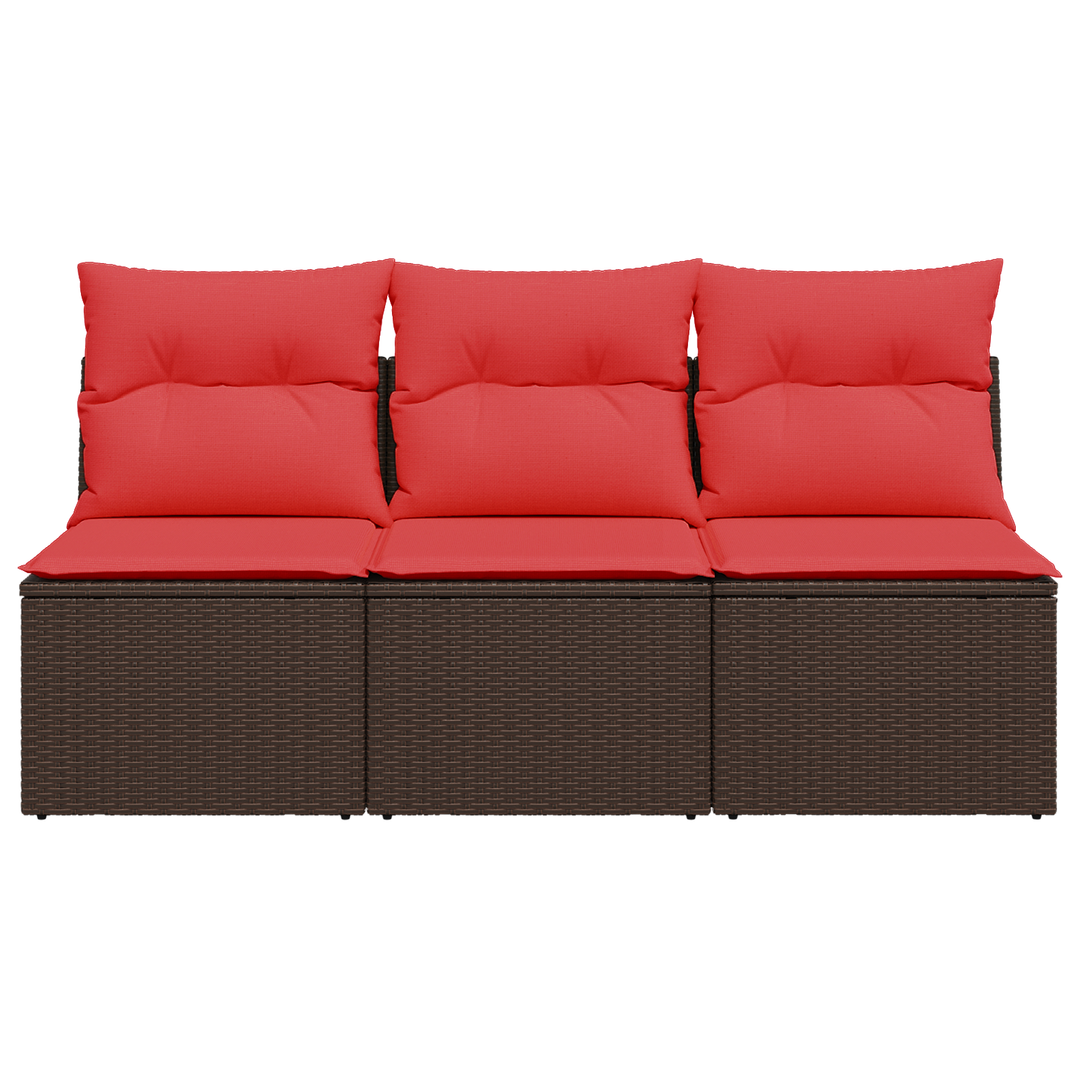| Havemøbelsofa | med pude Brun 165 x 62 x 69 cm Poly rattan