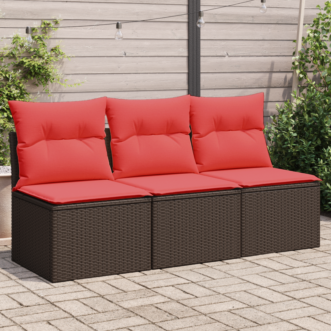 | Havemøbelsofa | med pude Brun 165 x 62 x 69 cm Poly rattan