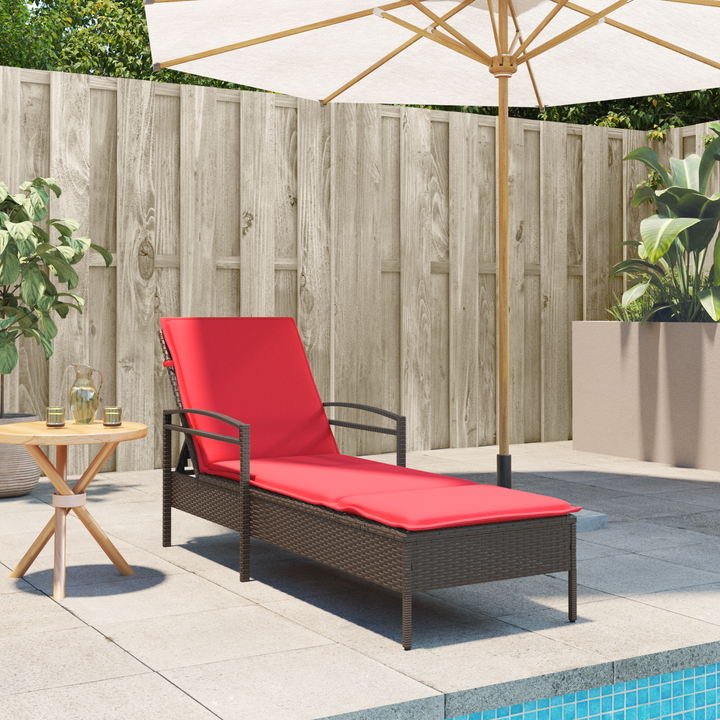 | Solstol | med pude 1-person Brun 63 x 200 x 81 cm polyrattan
