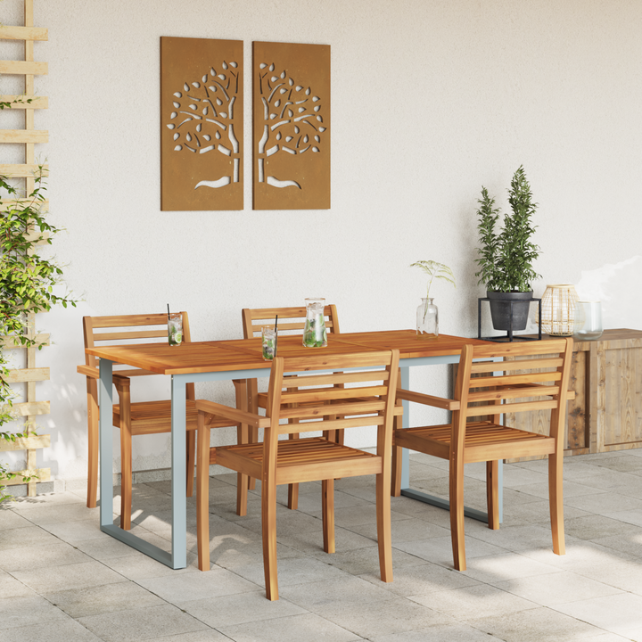 Havemøbel Bord Grå 160 x 80 x 75 cm Massivt Akacietræ