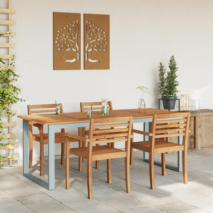 Havemøbel Bord Grå 200 x 90 x 75 cm Massivt Akacietræ