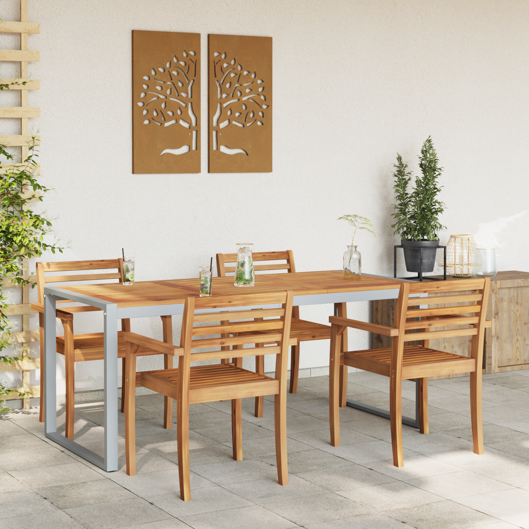 Havemøbel Bord Grå 180 x 90 x 75 cm Massivt Akacietræ