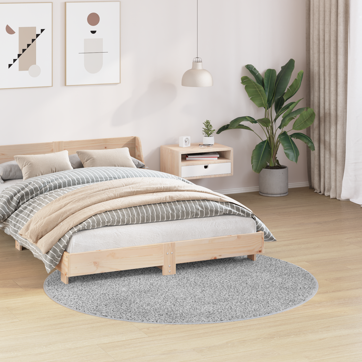 Anti-slip Shaggy tæppe Grå 160 x 160 cm PP