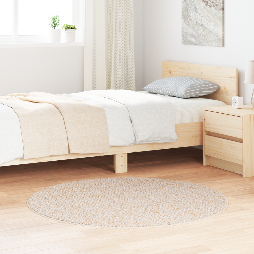 Anti-slip Shaggy tæppe Creme 120 x 120 cm PP