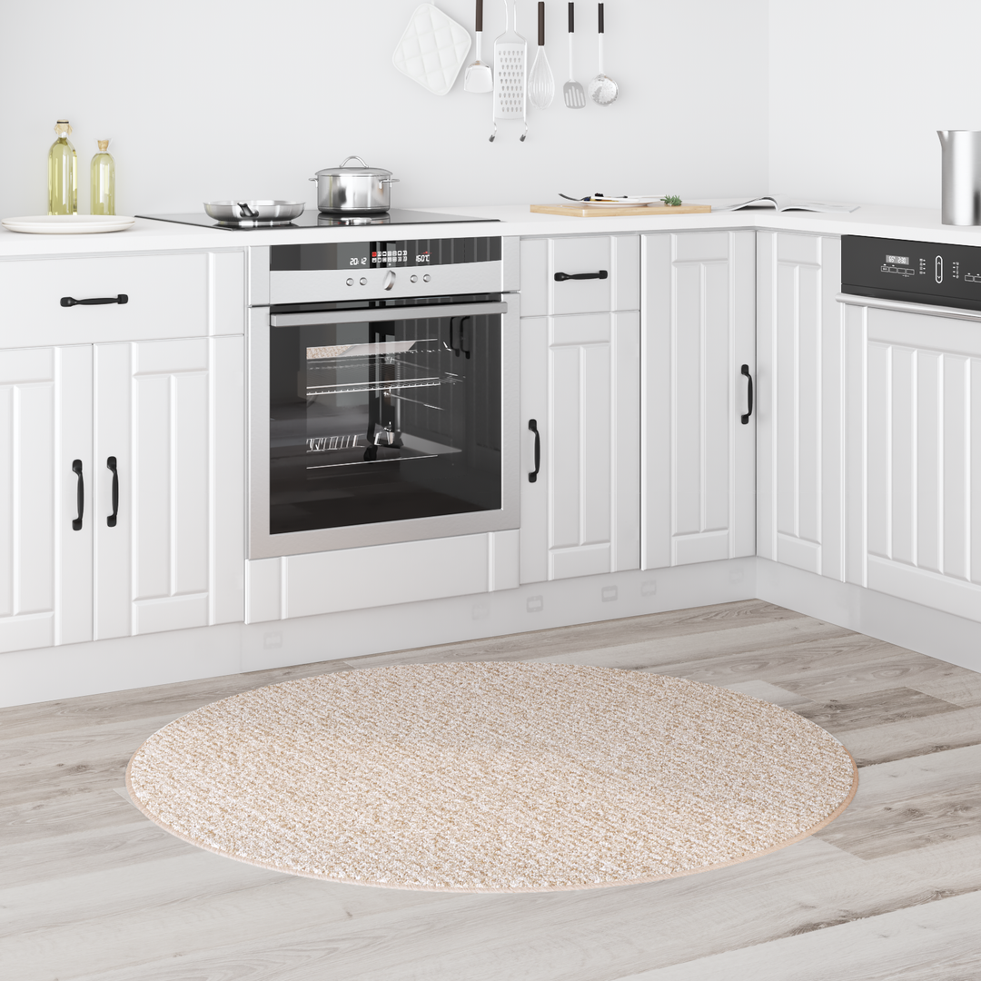Anti-slip Shaggy tæppe Creme 120 x 120 cm PP
