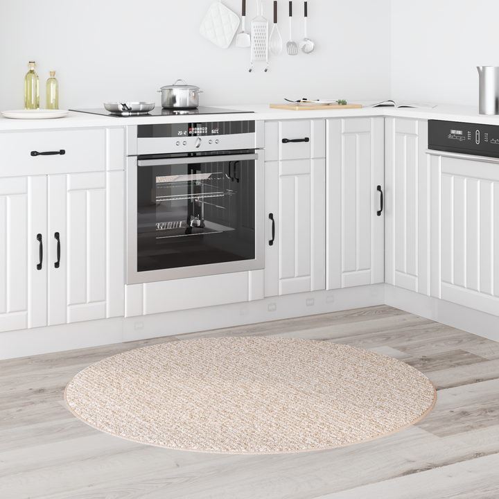 Anti-slip Shaggy tæppe Creme 120 x 120 cm PP