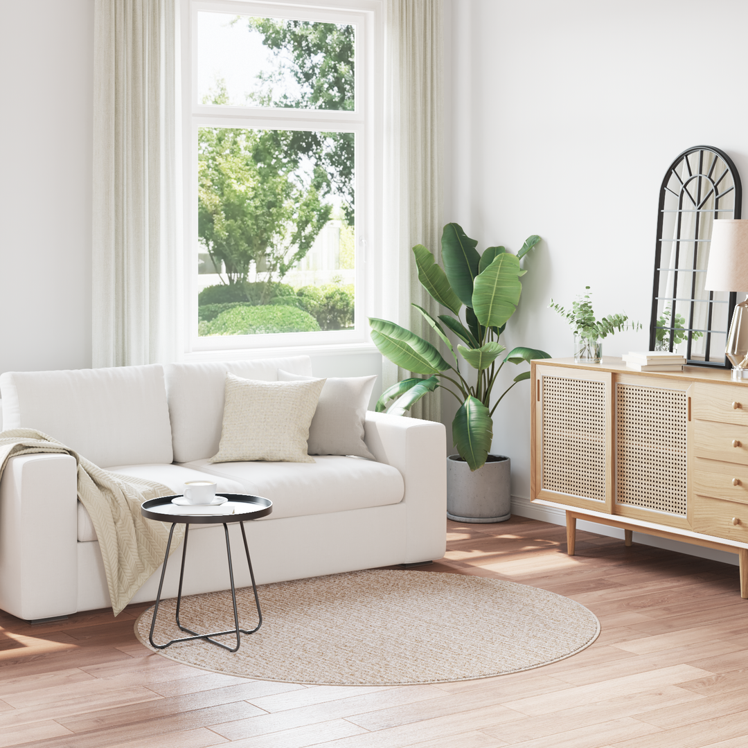 Anti-slip Shaggy tæppe Creme 160 x 160 cm PP