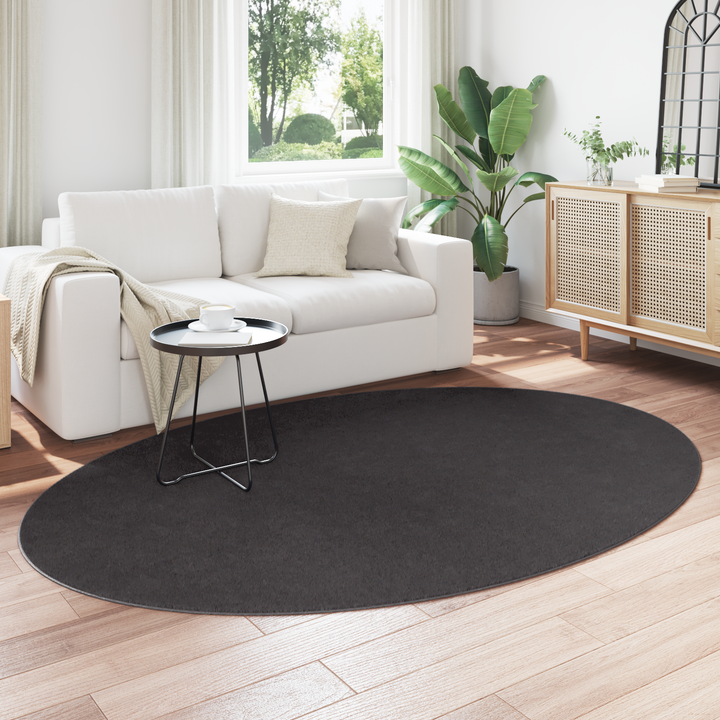 Områdetæpper Oval HUARTE Antracit 160 x 230 cm 100% polyester
