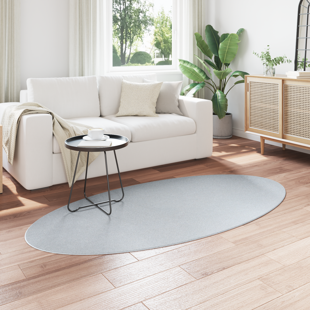 Områdetæpper Oval HUARTE Grå 100 x 200 cm 100% polyester