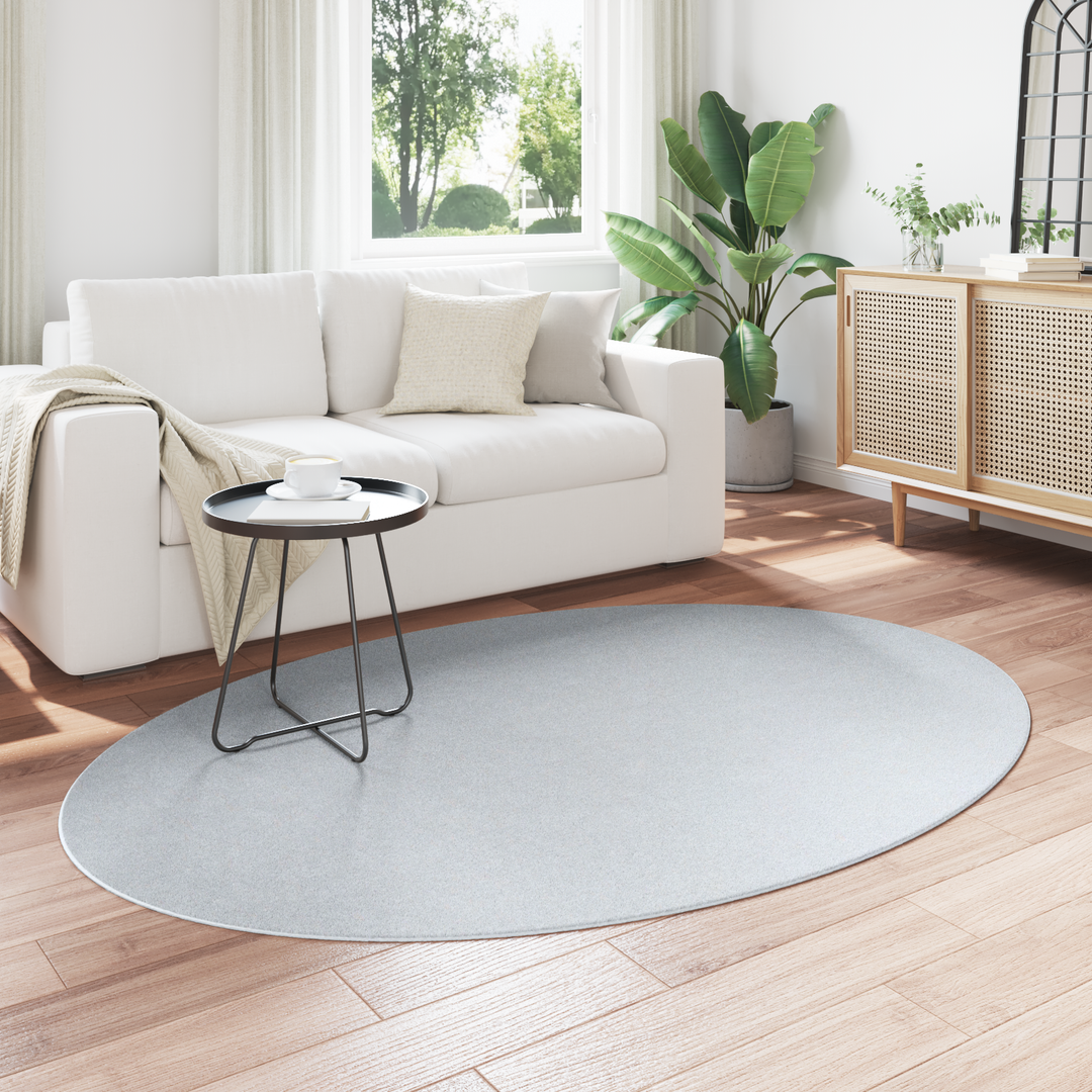 Områdetæpper Oval HUARTE Grå 140 x 200 cm 100% polyester