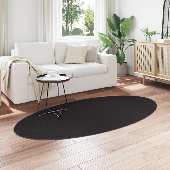 Områdetæpper Oval HUARTE Sort 100 x 200 cm 100% polyester