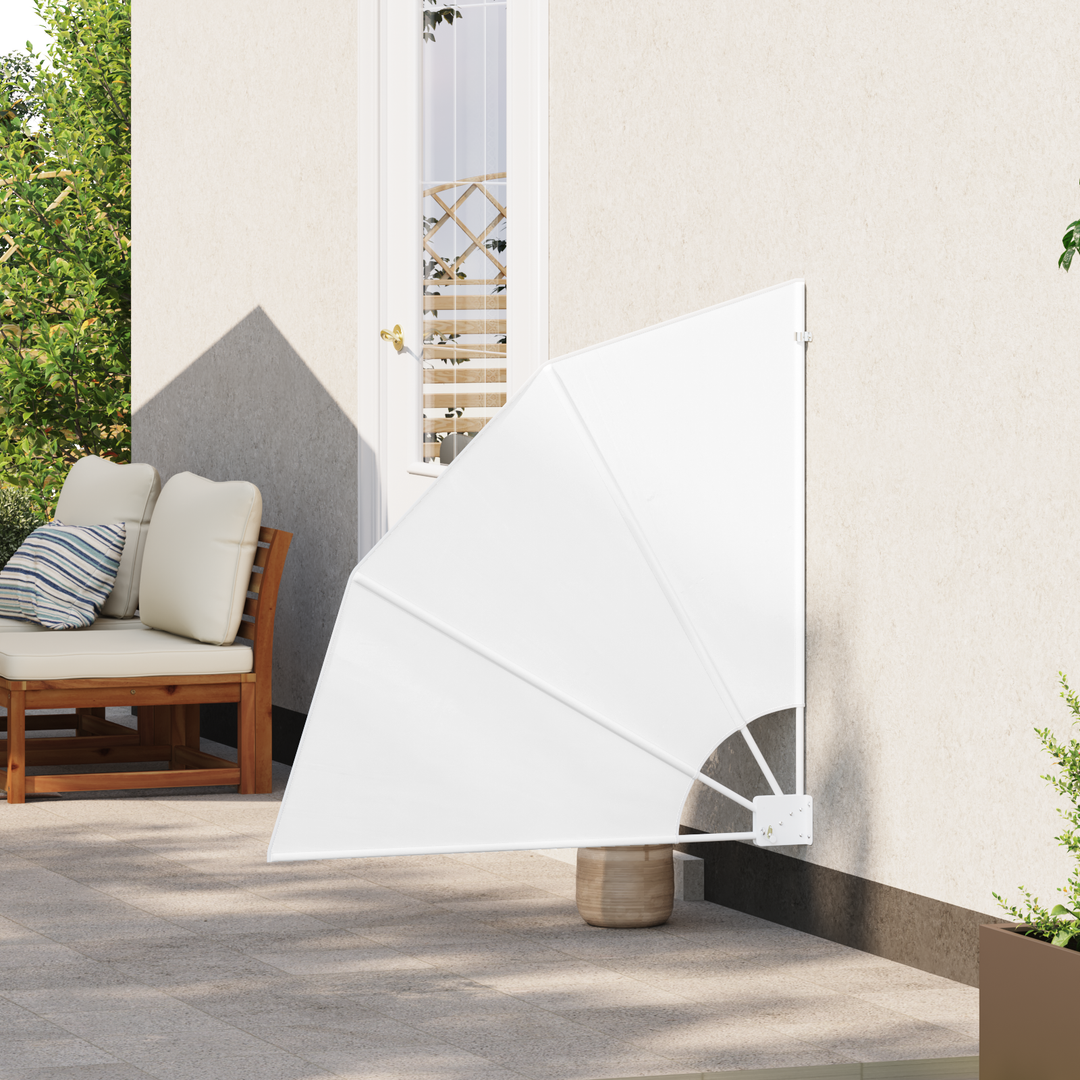 Balkon Afskærmning 115 x 115 cm Polyester Hvid