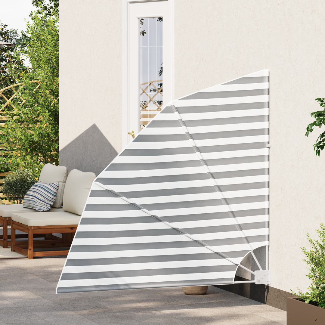 Balkon Afskærmning 160 x 160 cm Polyester Anthracit og hvid