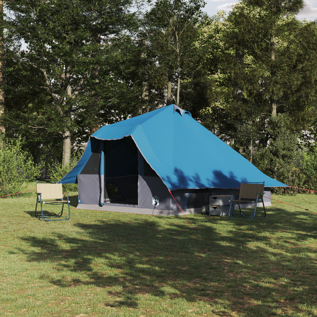 Tipi telt med tag med opbevaring Blå 358 x 296 x 258 cm taft