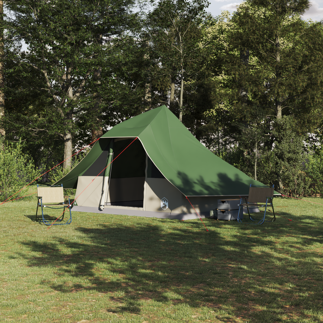 Tipi telt med tag med opbevaring Grøn 364 x 281 x 257 cm taft