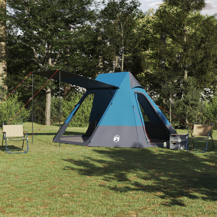 Camping telt med tag med opbevaring Blå 482 x 360 x 227 cm taft