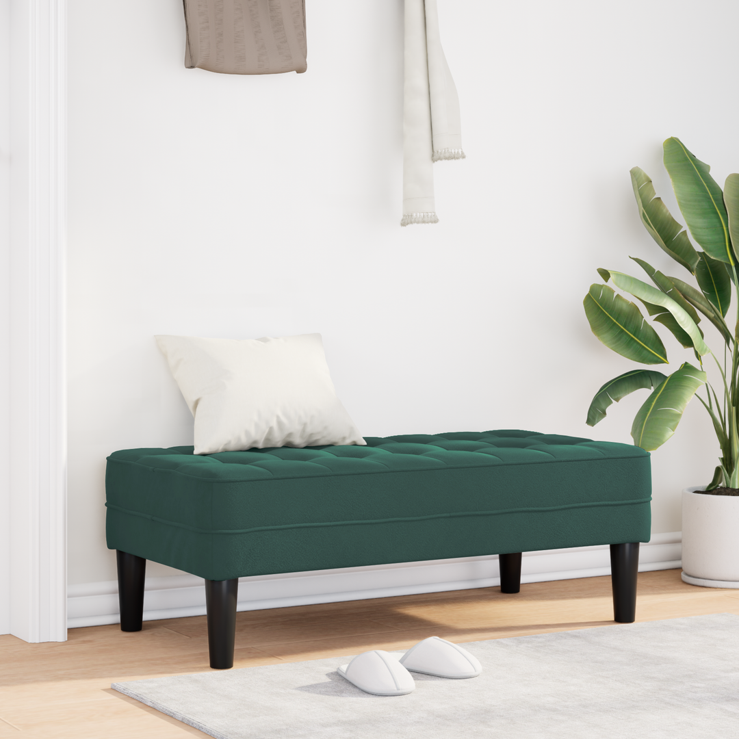 bænk med pude Mørkegrøn 113 x 57 x 39 cm Fløjl