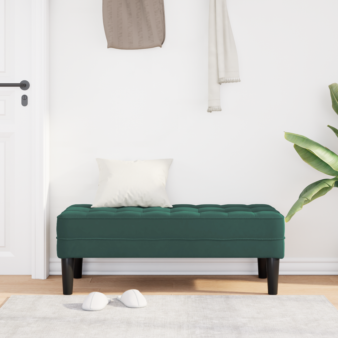 bænk med pude Mørkegrøn 113 x 57 x 39 cm Fløjl