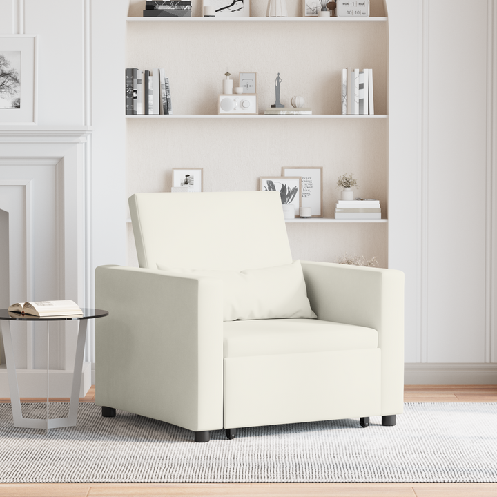 Utrækkelig sovesofa enkelt med hjul Creme Fløjl