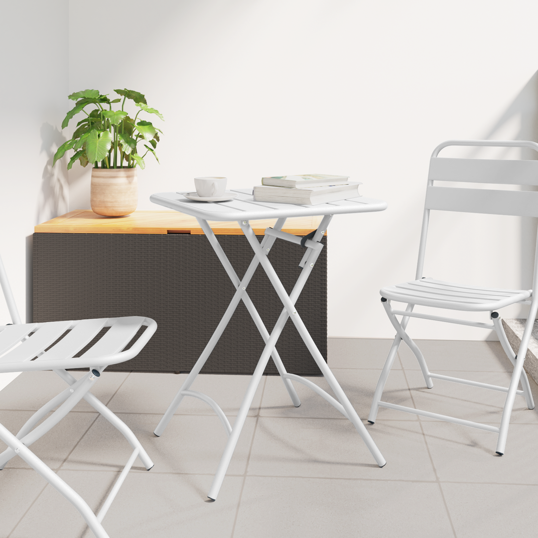 Bistrobord Hvid 55 x 55 x 72,5 cm Pulverlakeret stål