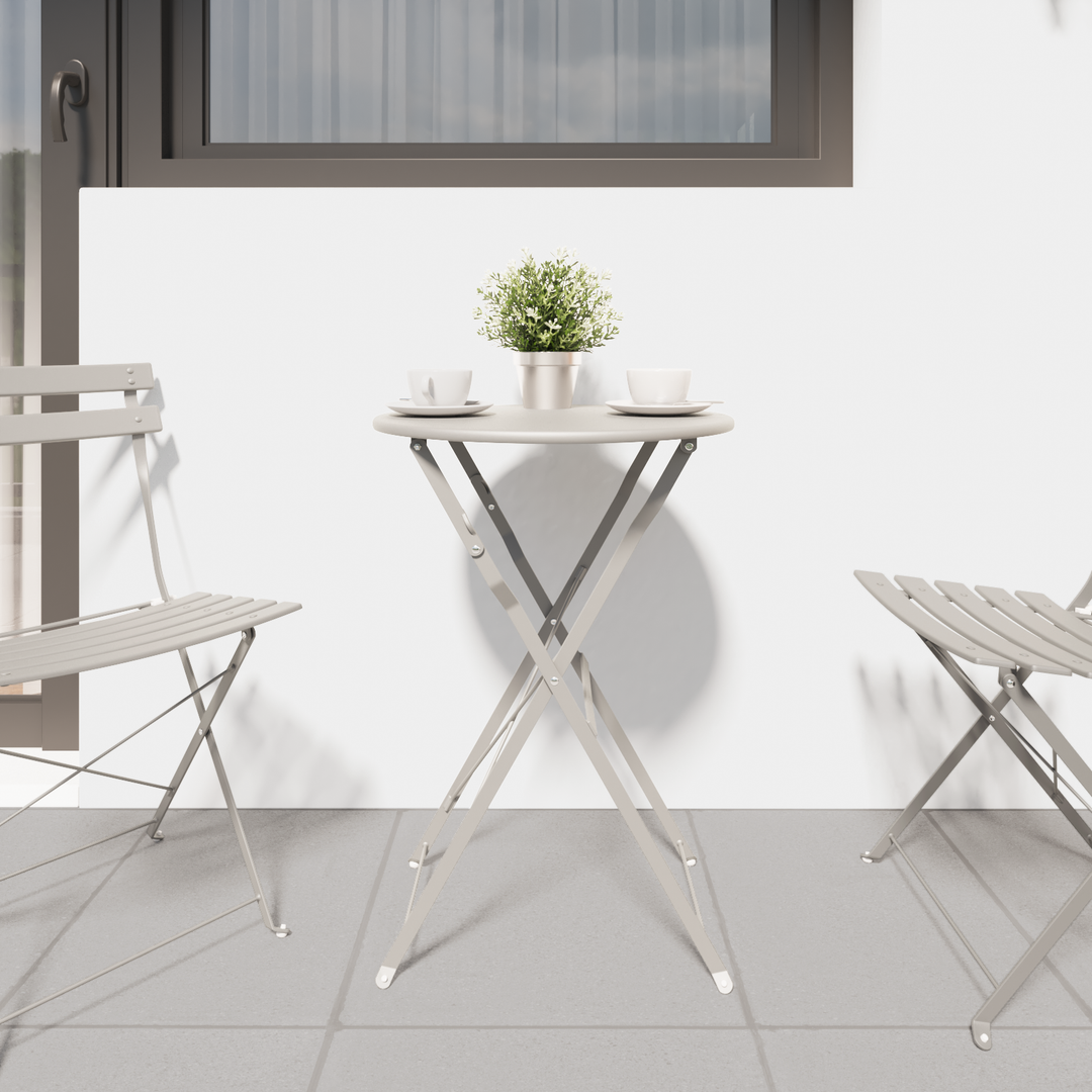 Bistrobord Beige Ø 50 x 71 cm Pulverlakeret stål
