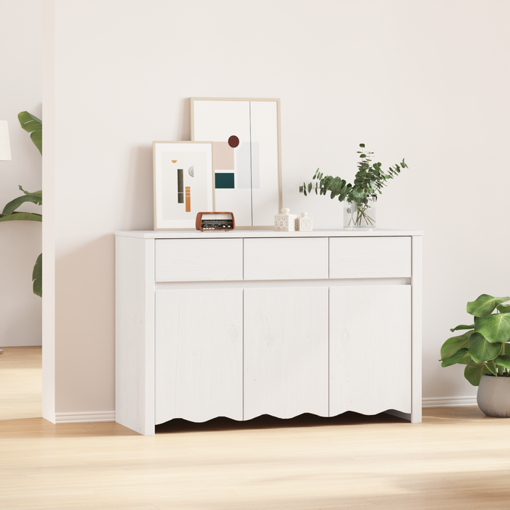 Sideboard Drammen Hvid 114 x 43 x 75,5 cm Massivt fyrretræ