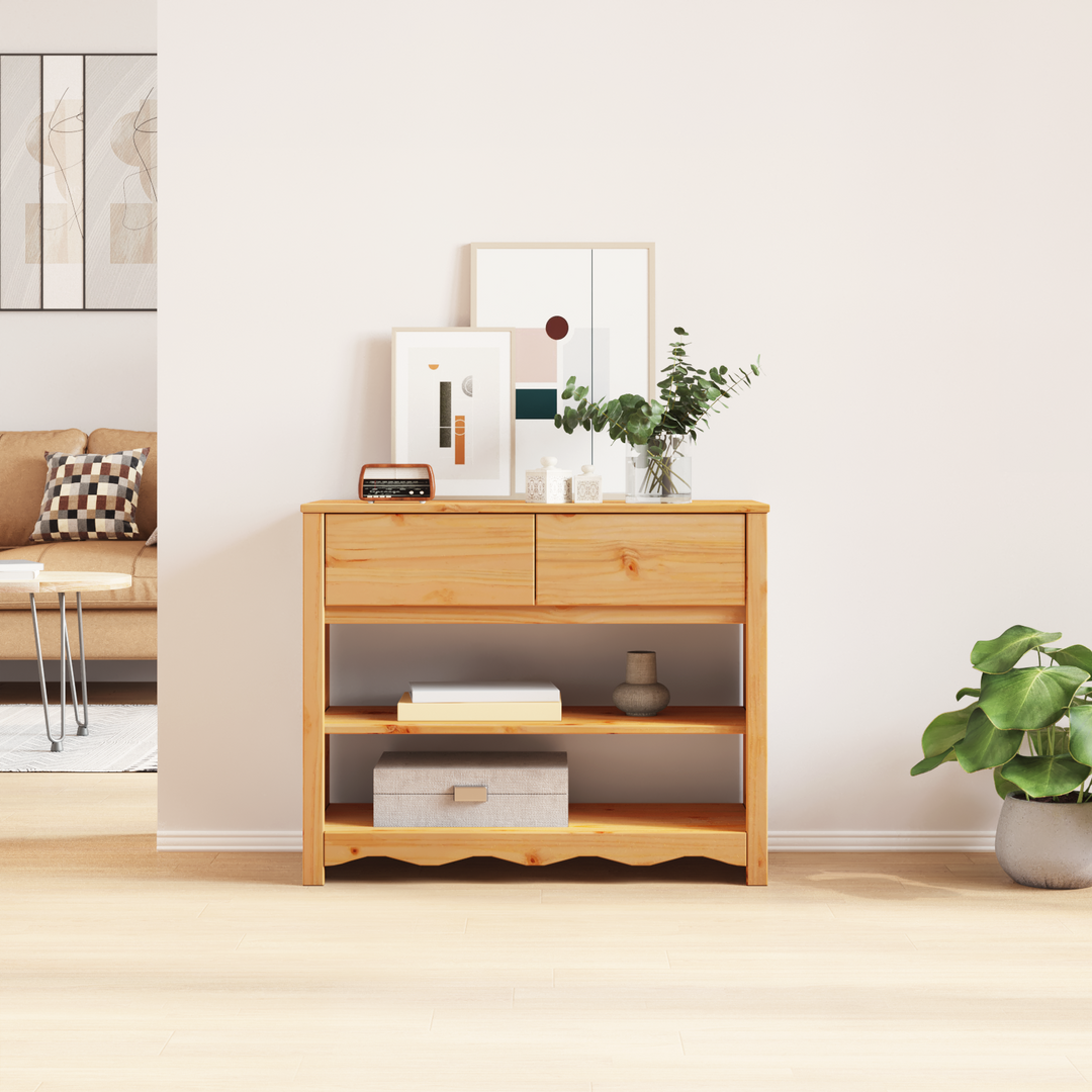 Konsolbord med skuffe Drammen Egetræsfarvet 89,5 x 37 x 73 cm