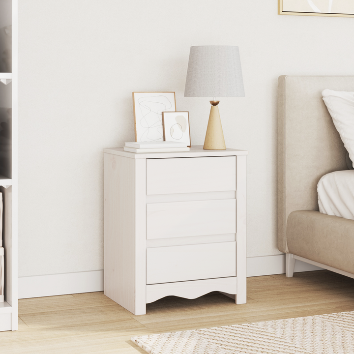 Sofabord Drammen Hvid 45 x 35 x 56 cm Massiv fyrretræ