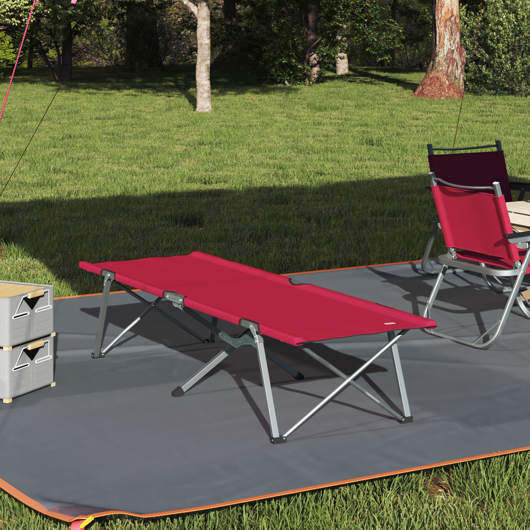 Foldende Camping Seng Rød 194 x 62,5 x 42,5 cm Oxford og Stål