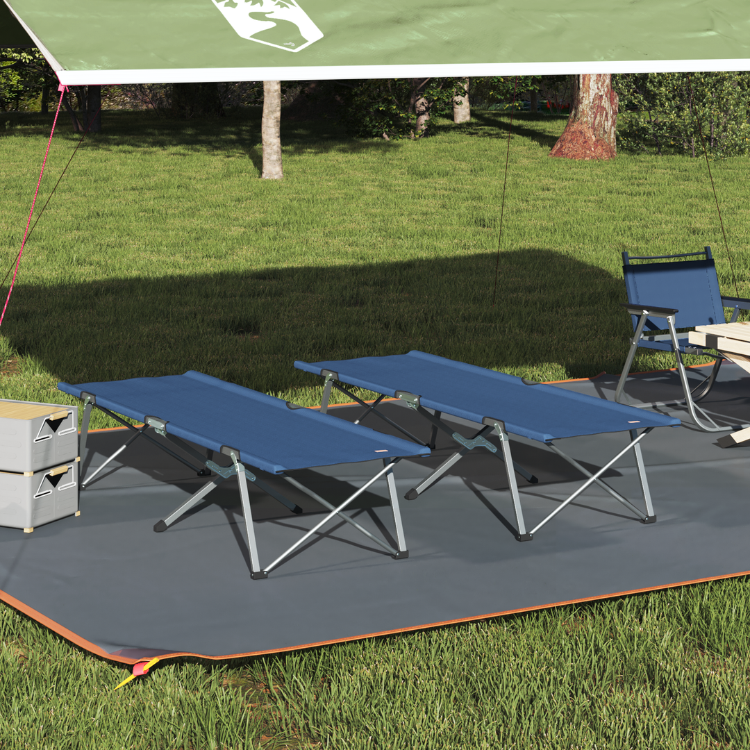 Foldende Camping Seng 2 pcs Blå 194 x 62,5 x 42,5 cm