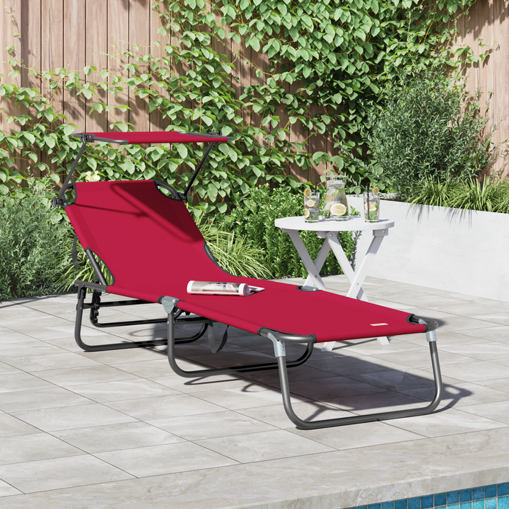 Foldestol Rød 190 x 57 x 81 cm oxford
