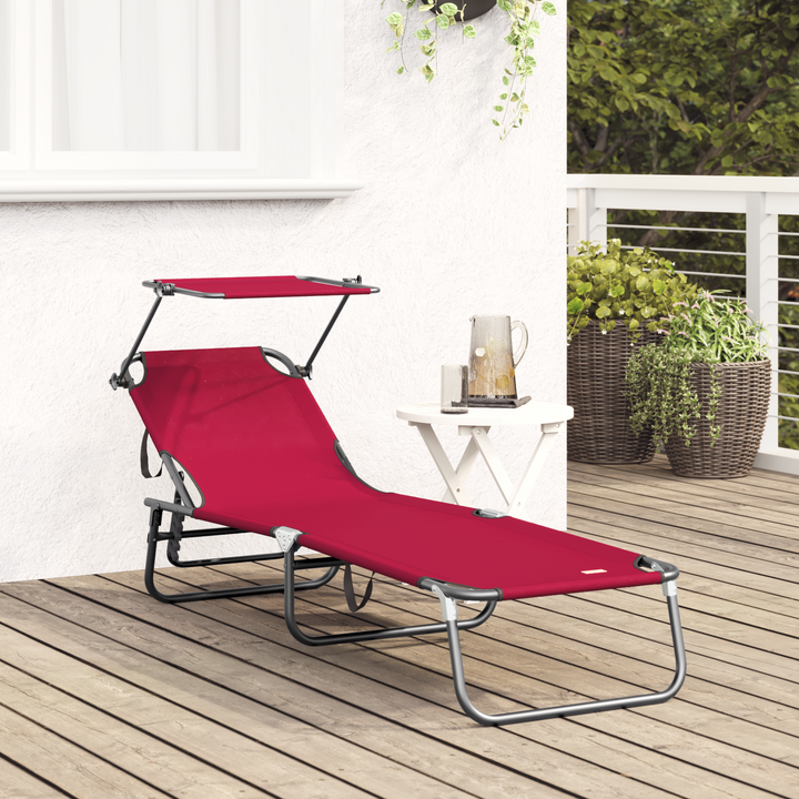 Foldestol Rød 190 x 57 x 81 cm oxford
