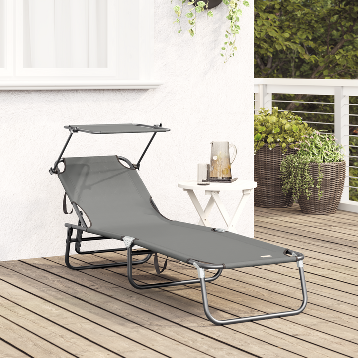 Foldestol Grå 190 x 57 x 81 cm oxford