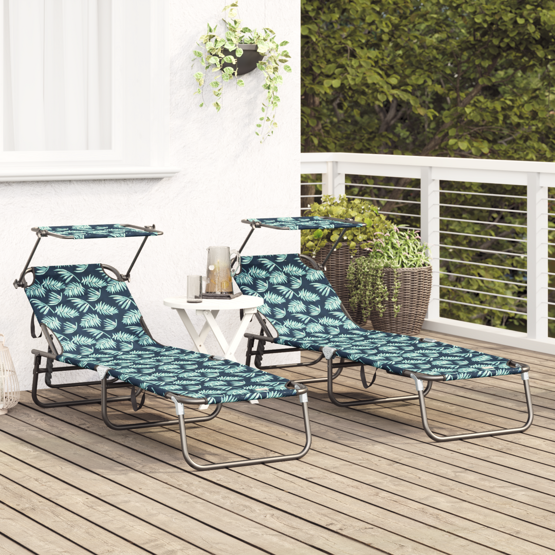 Foldestol 2 pcs Flerfarvet 190 x 57 x 81 cm oxford