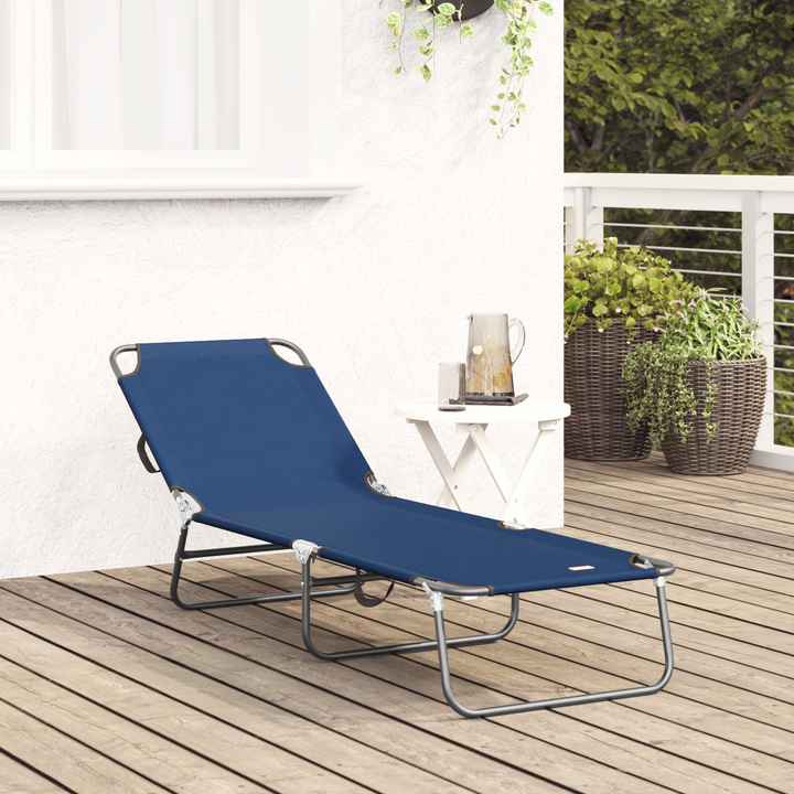Foldestol Blå 188 x 57 x 86,5 cm Polyester