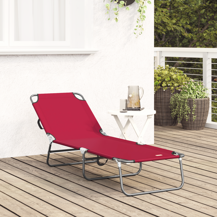 Foldestol Rød 188 x 57 x 86,5 cm Polyester