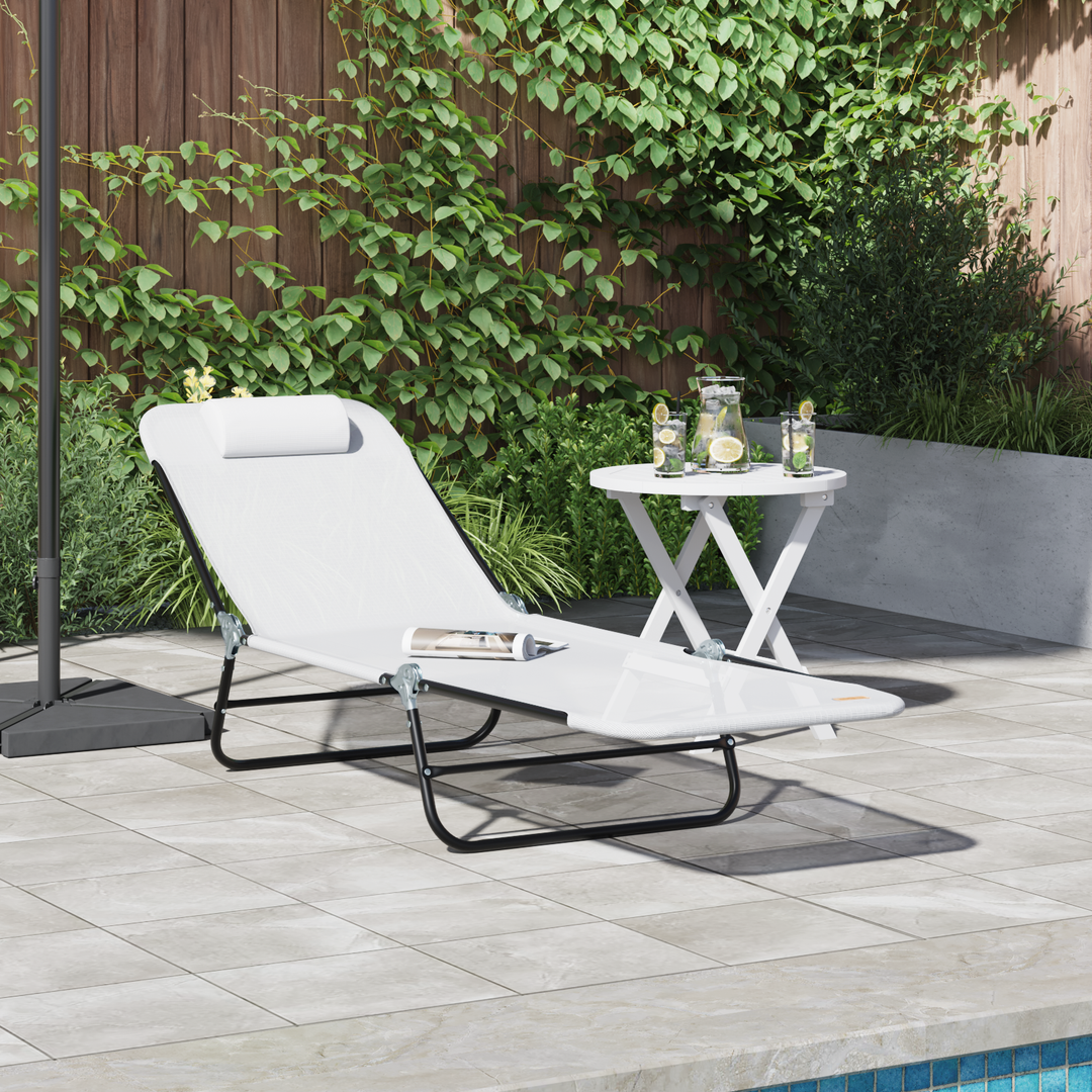 Foldestol Creme 182 x 55 x 85,5 cm Textilene