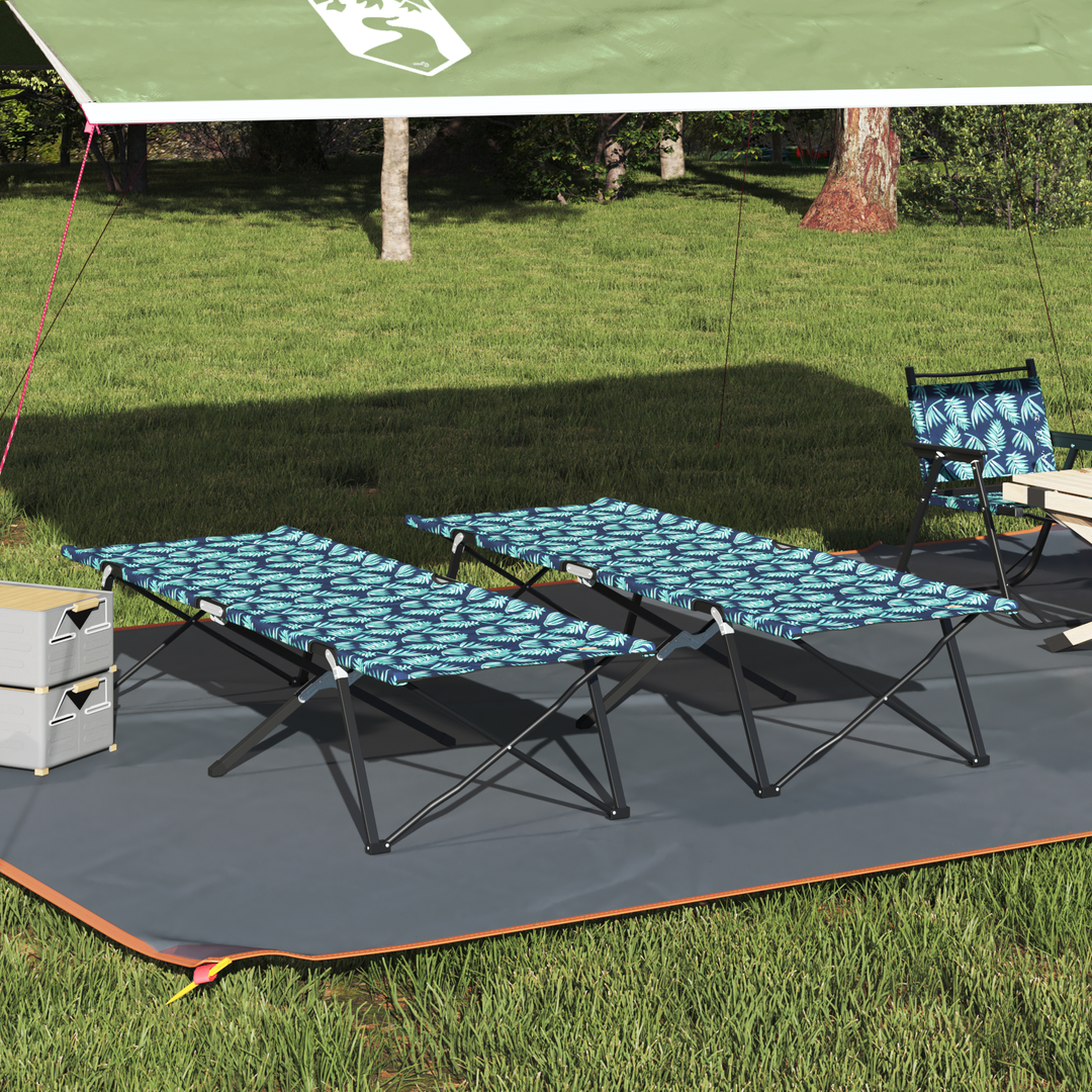 Foldende Camping Seng Blad 2 pcs Skov 206 x 76 x 74 cm