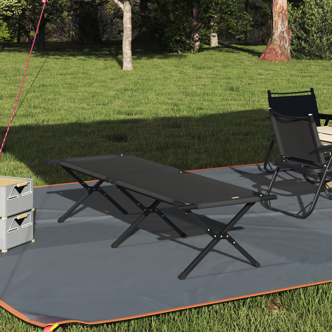 Foldende Camping Seng Sort 193 x 69 x 45 cm Oxford stof