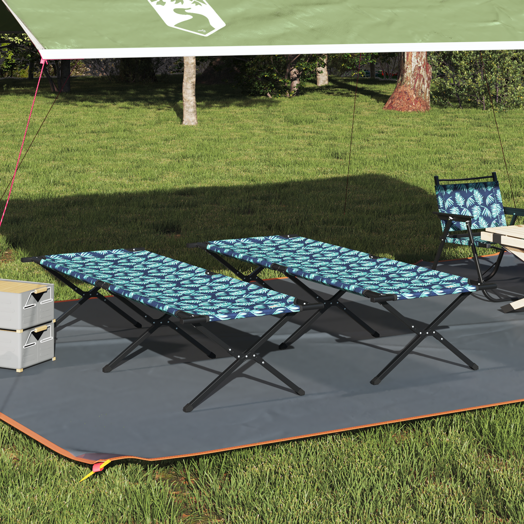 Foldende Camping Seng 2 pcs Skov 210 x 80 x 46 cm Oxford stof