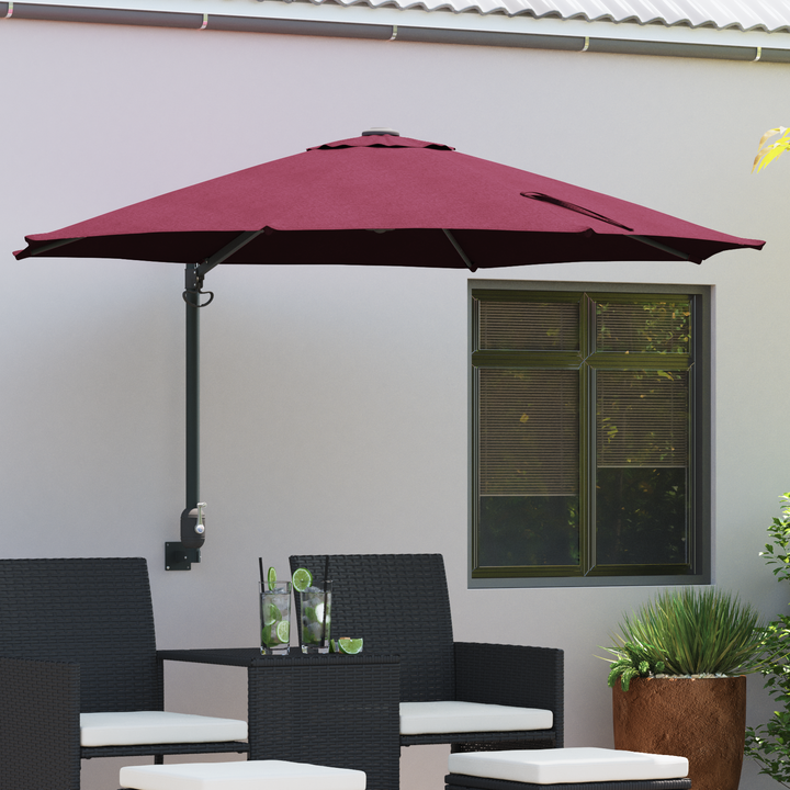 Havesol Bordeaux Rød 248 x 248 x 148 cm Polyester og Stål