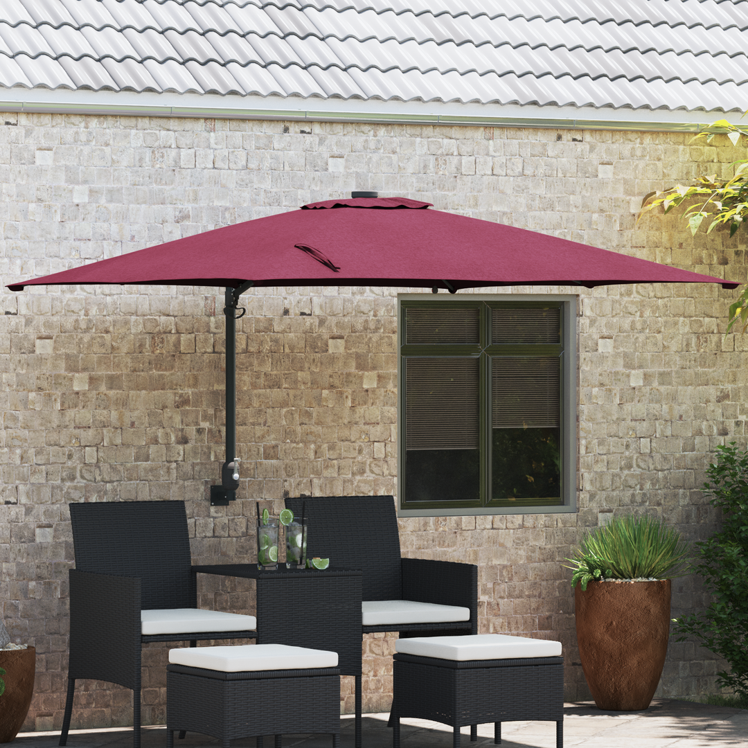 Havesol Bordeaux Rød 248,5 x 247,5 x 160 cm Polyester og Stål